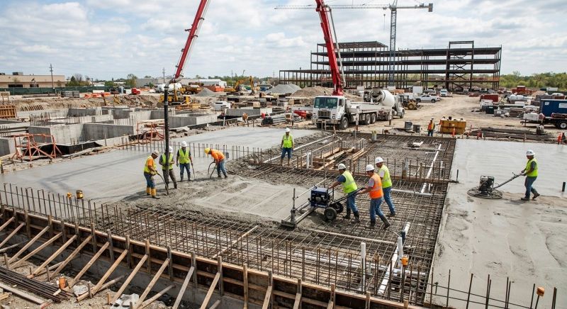 Commercial Slab Installation in Williamsburg, VA